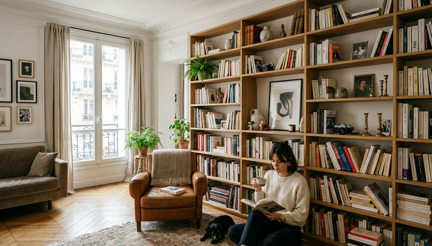 La meilleure étagère pour livres, révélation des intérieurs parisiens tendance
